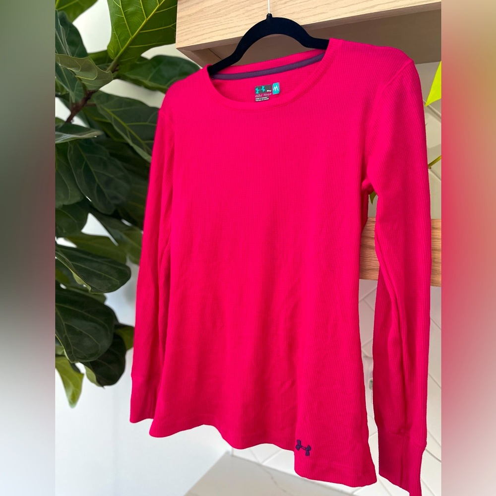Pink Under Armour thermal long sleeve shirt